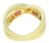 Оригинальное кольцо с сапфирами Золото