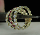 Кольцо-сет "Трио" с пурпурными сапфирами и бриллиантами Золото