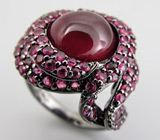 Кольцо с рубином и сапфирами Серебро 925