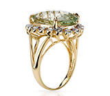 Кольцо от FPJ с зеленым аметистом и бриллиантами Золото