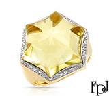 Кольцо от FPJ с цитрином авторской огранки и бриллиантами Золото