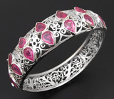 Браслет с пурпурно-розовыми сапфирами Серебро 925