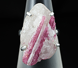 Кольцо с кристаллами розовых турмалинов на кварце Серебро 925