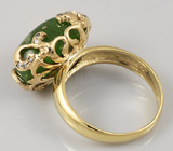 Авторское кольцо с крупным кабошоном цаворита и бриллиантами Золото