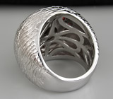 Кольцо из серебра 925 пробы с дымчатым топазом и сапфирами. Серебро 925