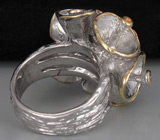 Кольцо из серебра 925 пробы с самоцветами.