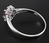 Прелестное кольцо с пурпурно-розовой шпинелью 0,62 карат Серебро 925