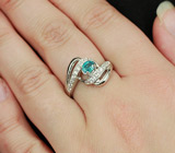 Прелестное кольцо с голубым цирконом 0,42 карат Серебро 925