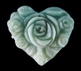 Камея-подвеска "Сердце сада" из цельного амазонита 24 грамм Серебро 925