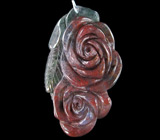 Миниатюра-подвеска "Розы" из цельного агата 37 грамм Серебро 925