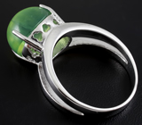 Элегантное серебряное кольцо с кабошоном пренита Серебро 925