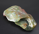 Миниатюра-подвеска "Яшерка на листе" из цельного агата 25,6 грамм 