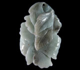 Миниатюра-подвеска "Пион" из цельного амазонита 34,1 грамм Серебро 925