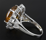 Серебряное кольцо с ярким золотистым цитрином Серебро 925