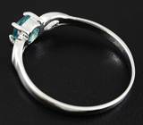 Изящное серебряное кольцо с голубым цирконом 0,51 карат Серебро 925