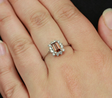 Изящное серебряное кольцо с оранжевым цирконом 1,12 карат Серебро 925