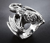Массивный серебряный перстень «Дракон» Серебро 925