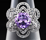 Замечательное серебряное кольцо с аметистом Серебро 925
