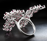 Великолепная серебряное кольцо «Бабочка» с родолитами Серебро 925