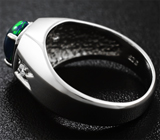 Стильное серебряное кольцо с роскошным эфиопским черным опалом Серебро 925