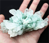 Друза кристаллов светло-зеленого тибетского кварца 452 грамм 