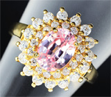 Серебряное кольцо с лабораторным розовым сапфиром Серебро 925