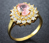 Серебряное кольцо с лабораторным розовым сапфиром