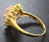 Серебряное кольцо с лабораторным розовым сапфиром