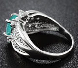 Чудесное серебряное кольцо с неоновым апатитом Серебро 925