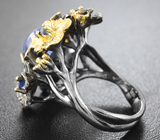Серебряное кольцо с танзанитом и разноцветными сапфирами Серебро 925
