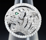 Превосходное серебряное кольцо «Тигр» Серебро 925