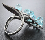 Серебряное кольцо с бриолетами топазов и сапфирами Серебро 925