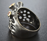 Серебряное кольцо с разноцветными сапфирами и изумрудом Серебро 925