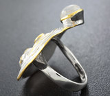 Серебряное кольцо с лунным камнем и аметистом Серебро 925