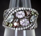 Чудесное серебряное кольцо с самоцветами Серебро 925