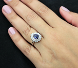 Чудесное серебряное кольцо с насыщенно-синим сапфиром Серебро 925