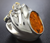 Серебряное кольцо с кристаллическим эфиопским опалом, кварцем и сапфирами Серебро 925