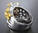 Серебряное кольцо с танзанитом, гранатами и сапфирами Серебро 925