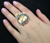 Серебряное кольцо с лабрадоритом и эфиопским опалом Серебро 925
