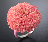 Эффектное серебряное кольцо-цветок с цветной эмалью Серебро 925