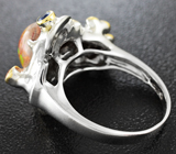 Серебряное кольцо с мексиканским jelly опалом и сапфирами Серебро 925