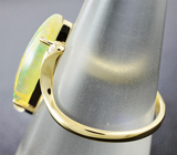 Золотое кольцо с кристаллическим эфиопским опалом 2,67 карат и бриллиантами Золото