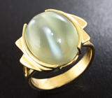 Золотое кольцо с лунным камнем с эффектом «кошачьего глаза» 10,26 карат Золото
