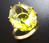 Золотое кольцо с лимонным цитрином эффектной огранки 22,31 карат Золото