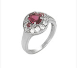 Кольцо с ярко-розовыми турмалинами Серебро 925