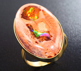 Золотое кольцо с крупным мексиканским jelly опалом 19,67 карат Золото