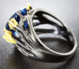 Серебряное кольцо с флюоритом, аметистом и сапфирами Серебро 925