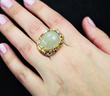 Серебряное кольцо с лунным камнем и сапфирами Серебро 925