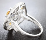 Ажурное серебряное кольцо с кианитом и цитринами Серебро 925