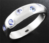 Элегантное серебряное кольцо с танзанитами Серебро 925